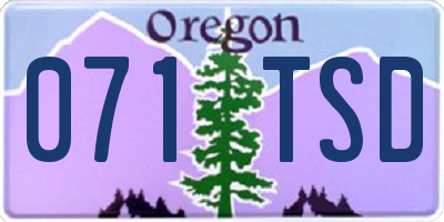 OR license plate 071TSD