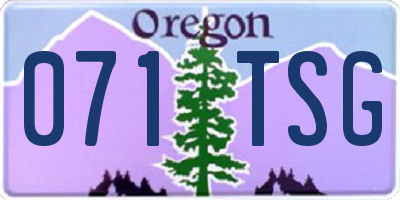 OR license plate 071TSG