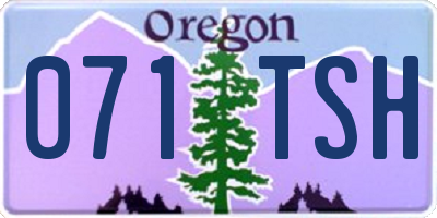OR license plate 071TSH