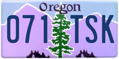 OR license plate 071TSK