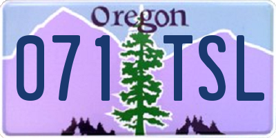 OR license plate 071TSL