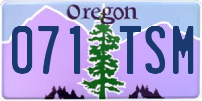 OR license plate 071TSM