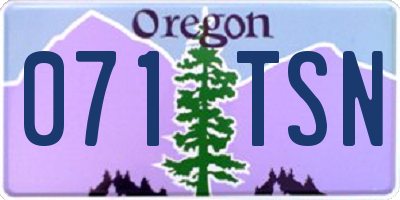 OR license plate 071TSN