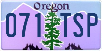 OR license plate 071TSP