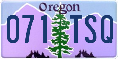 OR license plate 071TSQ