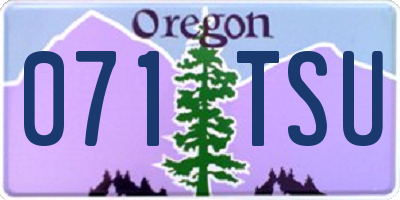 OR license plate 071TSU