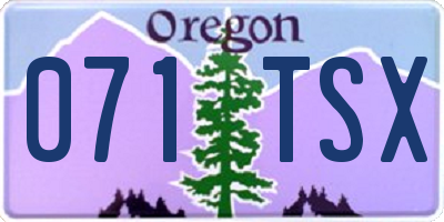 OR license plate 071TSX
