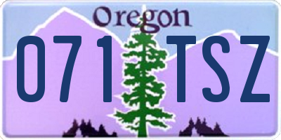 OR license plate 071TSZ