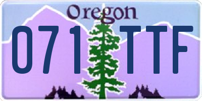 OR license plate 071TTF