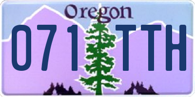 OR license plate 071TTH