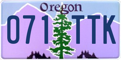OR license plate 071TTK
