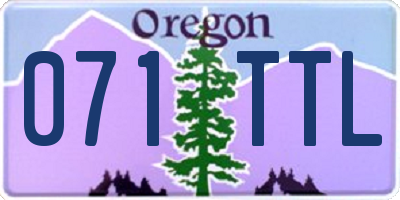 OR license plate 071TTL