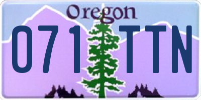 OR license plate 071TTN