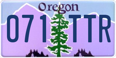 OR license plate 071TTR