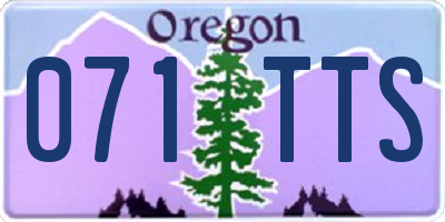 OR license plate 071TTS