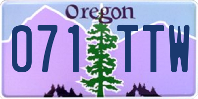 OR license plate 071TTW