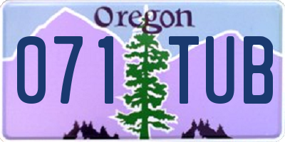 OR license plate 071TUB