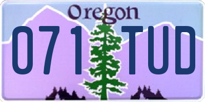 OR license plate 071TUD