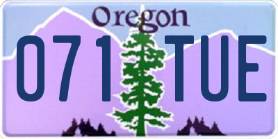 OR license plate 071TUE