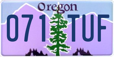 OR license plate 071TUF