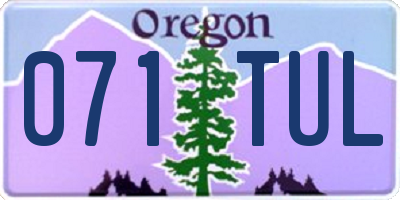 OR license plate 071TUL
