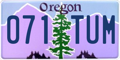 OR license plate 071TUM