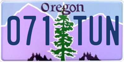 OR license plate 071TUN