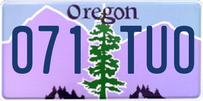 OR license plate 071TUO