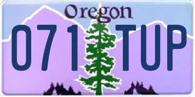 OR license plate 071TUP