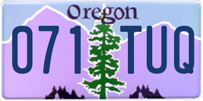 OR license plate 071TUQ