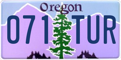 OR license plate 071TUR