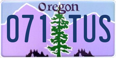 OR license plate 071TUS