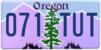 OR license plate 071TUT