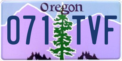 OR license plate 071TVF