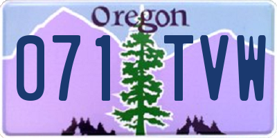 OR license plate 071TVW