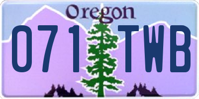 OR license plate 071TWB