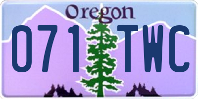 OR license plate 071TWC