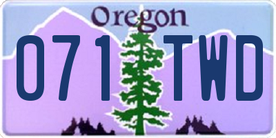 OR license plate 071TWD