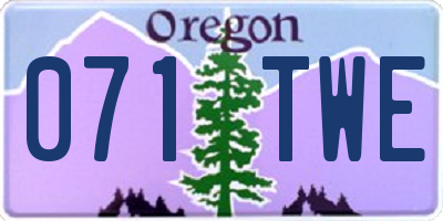 OR license plate 071TWE