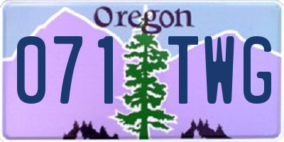 OR license plate 071TWG