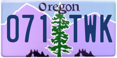 OR license plate 071TWK