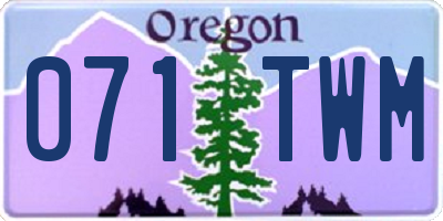 OR license plate 071TWM