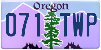 OR license plate 071TWP