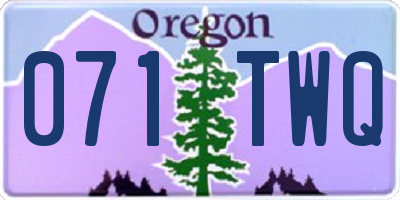 OR license plate 071TWQ