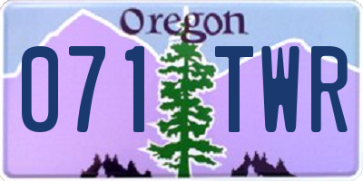 OR license plate 071TWR