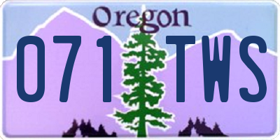 OR license plate 071TWS