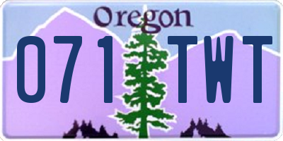 OR license plate 071TWT