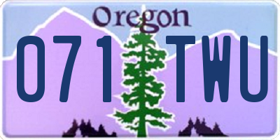 OR license plate 071TWU