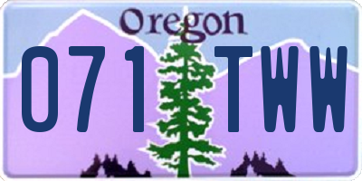 OR license plate 071TWW