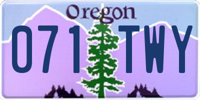 OR license plate 071TWY